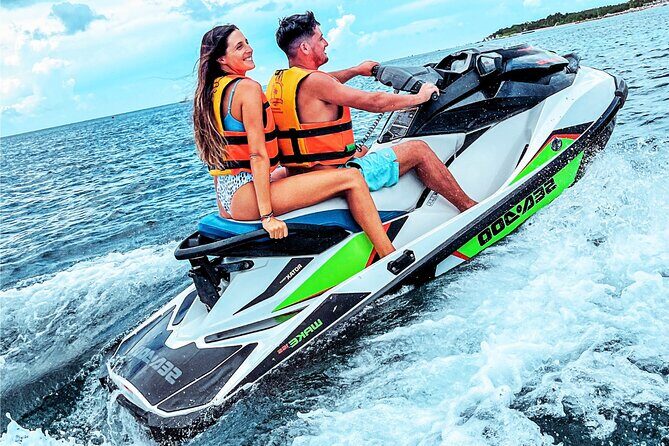 Best Cozumel Jet Ski Tour + Drinks + Snorkeling - Cruising north in bright sea blues: the best part of the ride