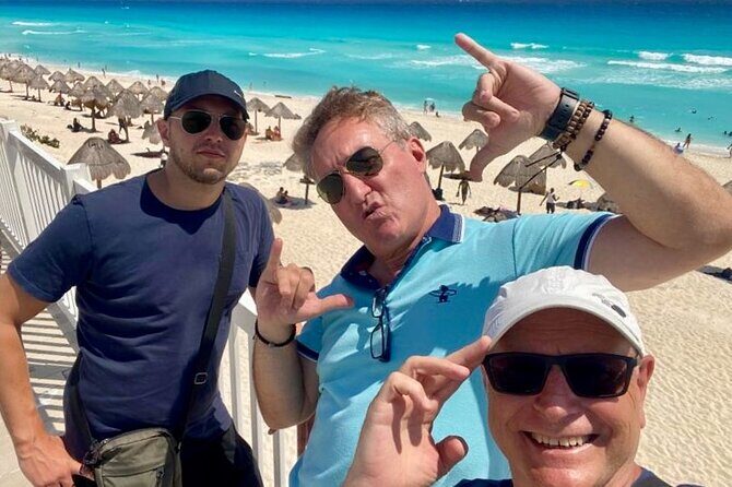 Cancun gems: Mayan Museum, Beach watching, Local Market, & Lunch - Playa Delfines: a clean terrace stop for Caribbean photos