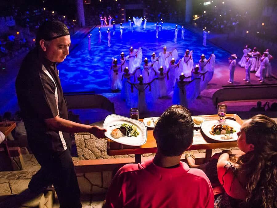 Check out the Night Show at Xcaret Park - Before the Main Show: Underground Rivers and Water Fun
