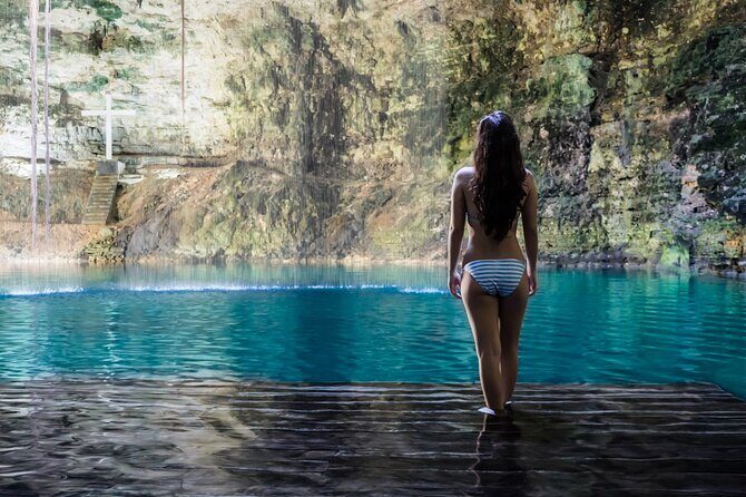 Deluxe adventure! 2 Sacred Cenotes, Chichen Itza and Valladolid from Tulum City - Cenote Hubikú: Sunbeam Swimming for Maximum Atmosphere