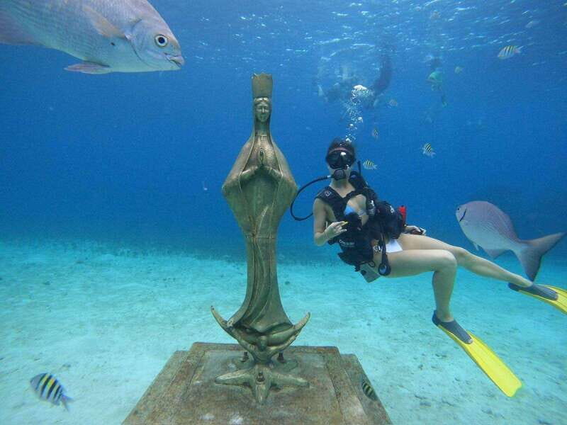 From Cozumel: Chankanaab Cozumel Scuba Diving - After Your Water Time: Beach Access, Loungers, Sea Lion Shows, and Mayan Paths