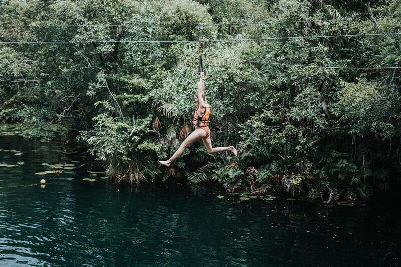 From Riviera Maya : Tulum Ruins, Cenotes & Jungle Adventure - Zip-lines, Kayaking, Snorkeling, and Jumping Into Cenotes