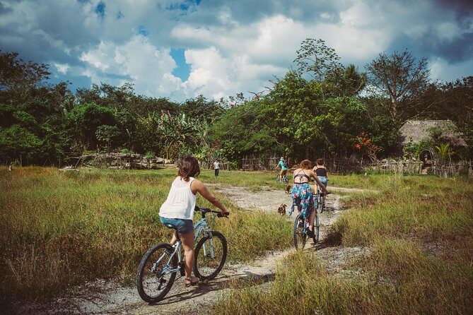 Mayan Backroads Private Bike Tour from Tulum - Punta Laguna bike start: cycling into monkey country