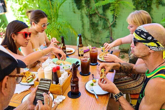 Mexican Beer & Seafood Madness in Tulum - Calle Sagitario Ote 8: seafood tostadas with micheladas and ojos rojos