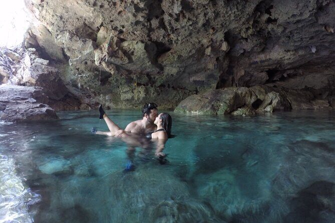 Private Tour Swim with Turtles, 2 Cenotes & Gopro - The cave cenote: 5-meter descent, underground rivers, and Mayan underworld vibes