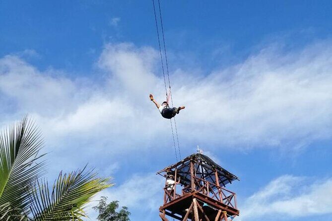 The Original Cozumel Zipline Adventure - What it feels like on your body: ladders, harness, and wind